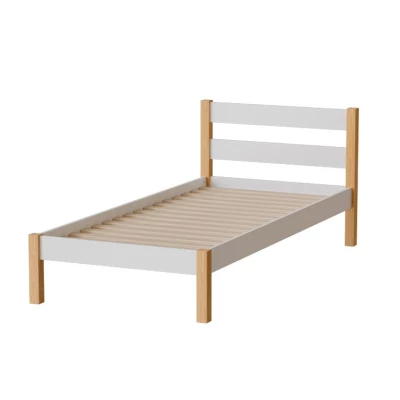 Einzelbett 90x200 MONROA - Eiche/Weiß