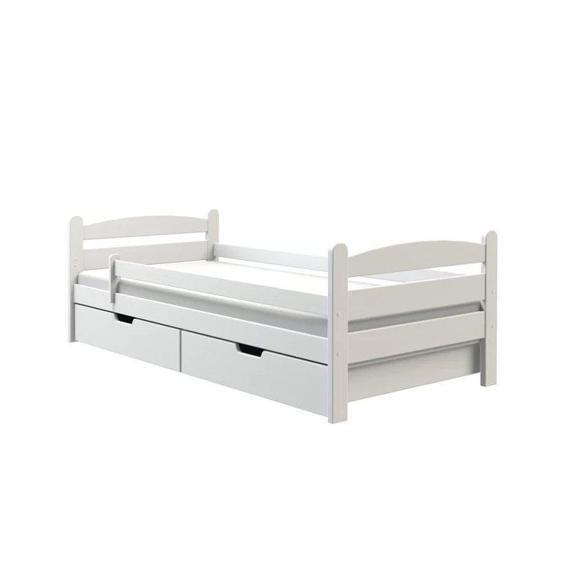 Einzelbett 90x200 GASTON mit Schubladen - Kiefernholz