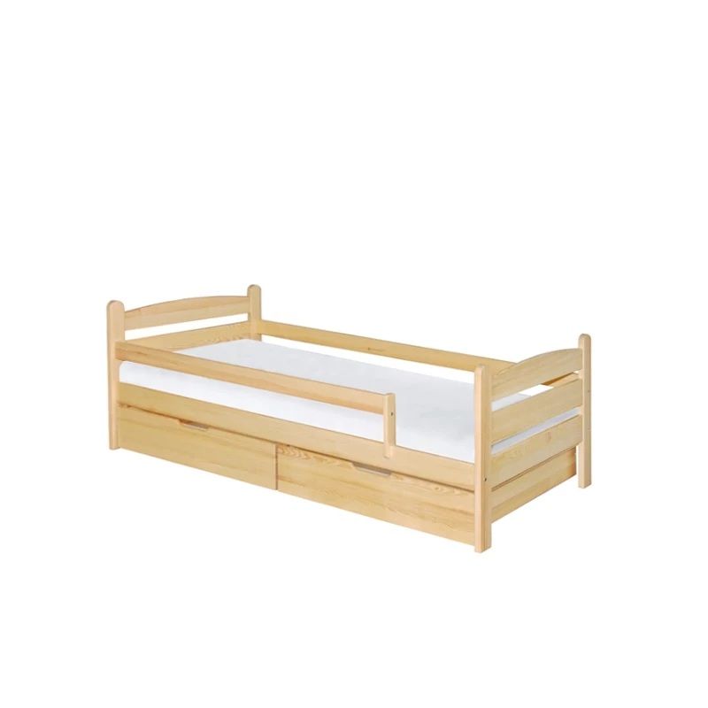 Einzelbett 90x200 GASTON mit Schubladen - Kiefer