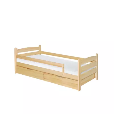 Einzelbett 90x200 GASTON mit Schubladen - Kiefer