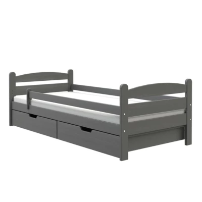 Einzelbett 90x200 GASTON mit Schubladen - anthrazit