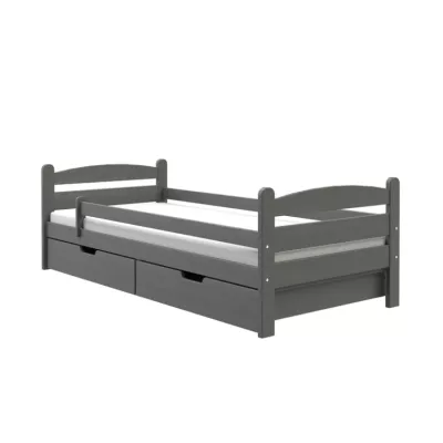 Einzelbett 90x200 GASTON mit Schubladen - anthrazit