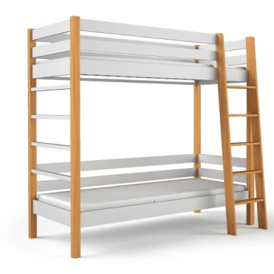Etagenbett für Kinder 90x190 CORNA - Eiche/Weiß