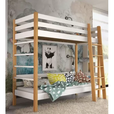 Etagenbett für Kinder 90x190 CORNA - Eiche/Weiß