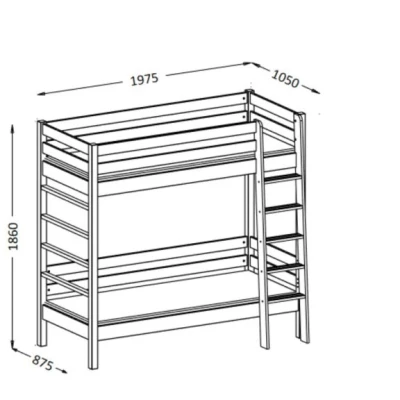 Etagenbett für Kinder 90x190 CORNA - Eiche/Weiß