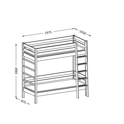 Etagenbett für Kinder 90x190 CORNA - Eiche/Weiß