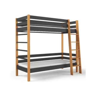 Etagenbett für Kinder 90x190 CORNA - Eiche / Schwarz