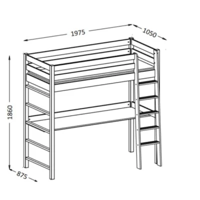 Hochbett für Kinder 80x190 GOLDBORO - Eiche/Weiß