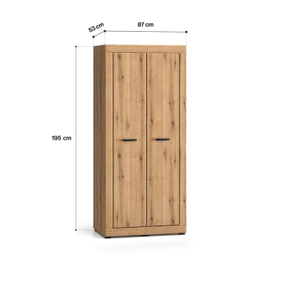 Kleiderschrank 87 cm ADELLA – erinnert an Eiche