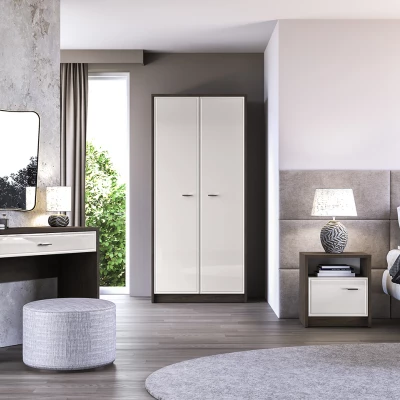 Kleiderschrank 89 cm SAFIEH - Eiche / Kaschmir