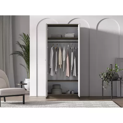 Kleiderschrank 89 cm SAFIEH - Eiche / Kaschmir