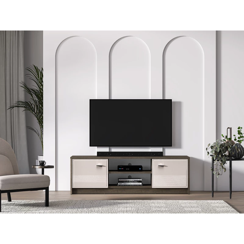 TV-Ständer SAFIEH - Eiche / Kaschmir