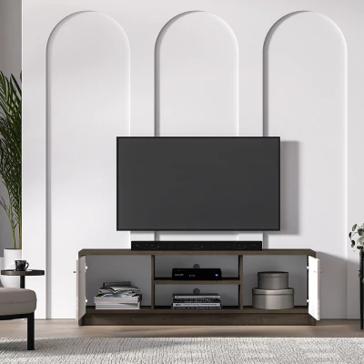 TV-Ständer SAFIEH - Eiche / Kaschmir