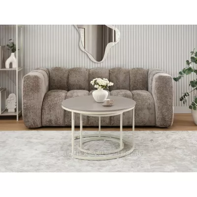 JACEK Couchtisch-Set – Beige/Creme