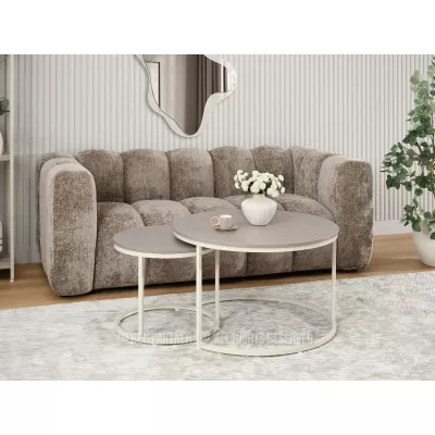JACEK Couchtisch-Set – Beige/Creme