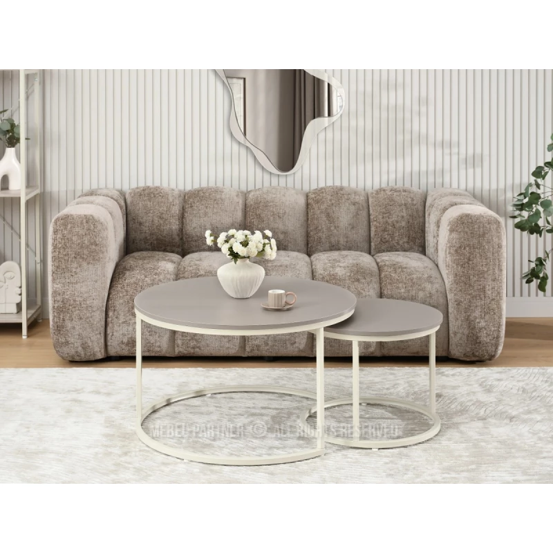 JACEK Couchtisch-Set – Beige/Creme