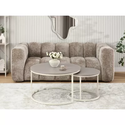 JACEK Couchtisch-Set – Beige/Creme