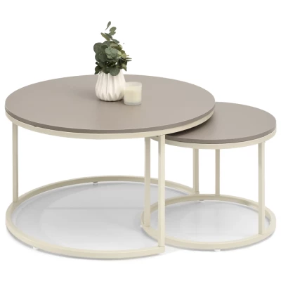 JACEK Couchtisch-Set – Beige/Creme