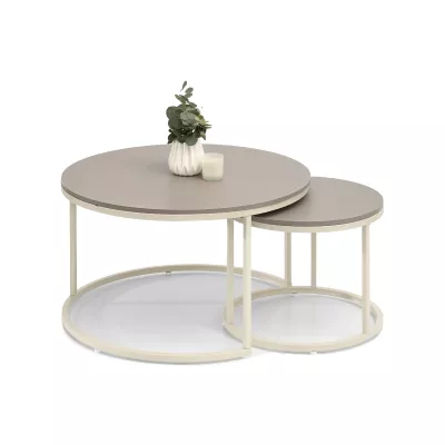 JACEK Couchtisch-Set – Beige/Creme