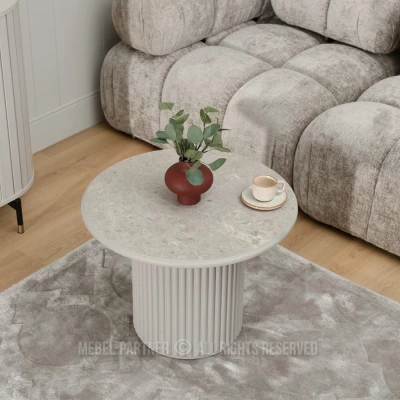 Couchtisch ALBAN - grauer Marmor / grau