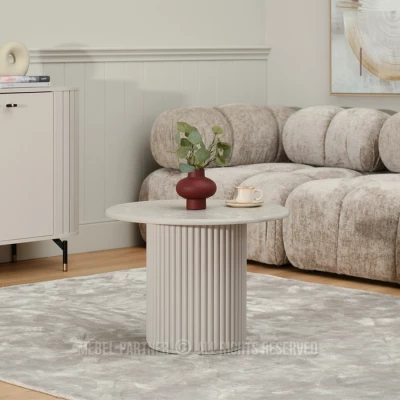 Couchtisch ALBAN - grauer Marmor / grau