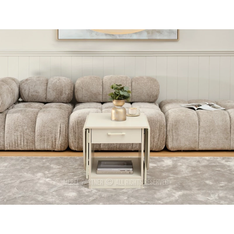 Ausziehbarer Couchtisch IZAK – Creme
