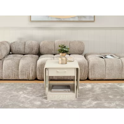 Ausziehbarer Couchtisch IZAK – Creme
