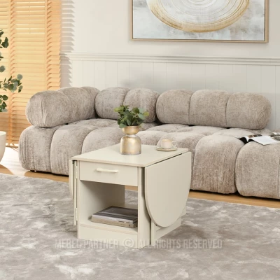 Ausziehbarer Couchtisch IZAK – Creme
