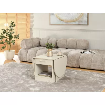 Ausziehbarer Couchtisch IZAK – Creme