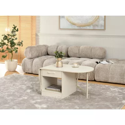 Ausziehbarer Couchtisch IZAK – Creme