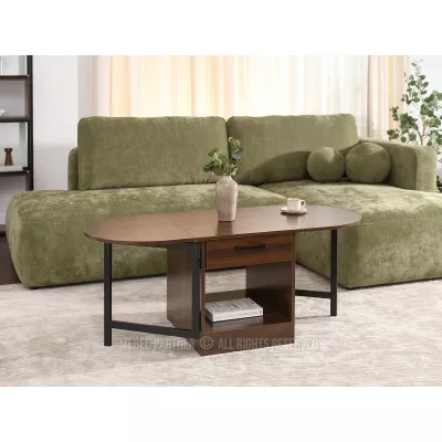 Ausziehbarer Couchtisch IZAK – Walnuss/Schwarz