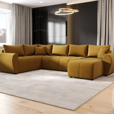 Schlafsofa für U-förmiges Sofa LUKAVA - gelb, linke Ecke