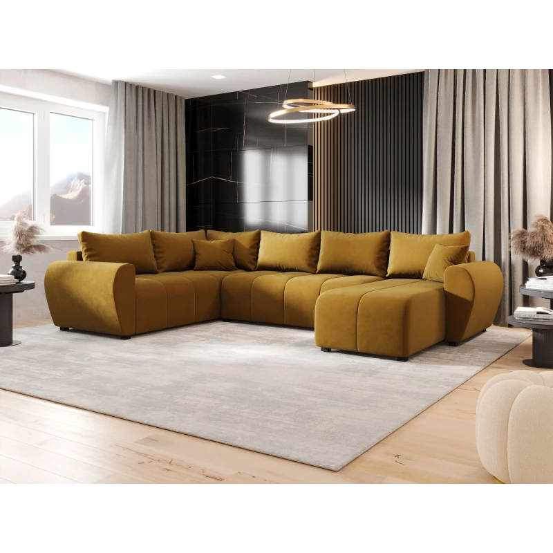 Schlafsofa für U-förmiges Sofa LUKAVA - gelb, linke Ecke