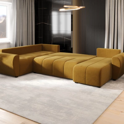 Schlafsofa für U-förmiges Sofa LUKAVA - gelb, linke Ecke