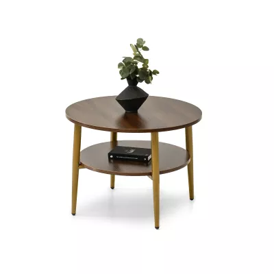 Runder Couchtisch 60 TODOR - Walnuss / Gold