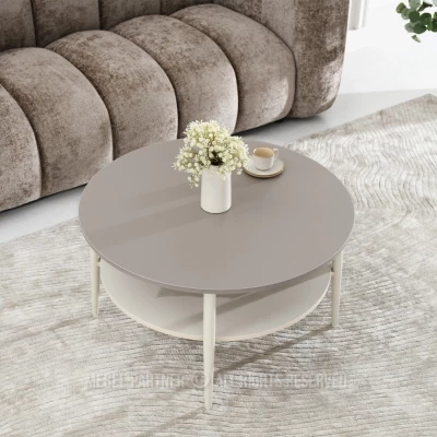 Runder Couchtisch TODOR - beige/creme