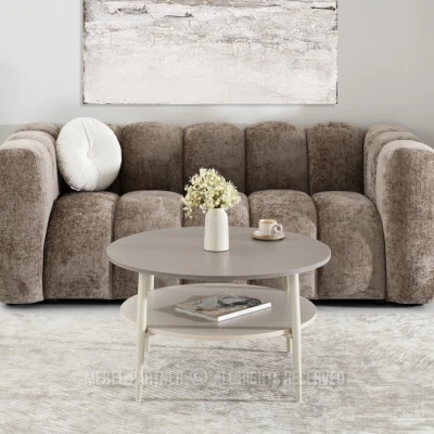 Runder Couchtisch TODOR - beige/creme