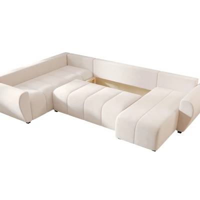 Schlafsofa für U-förmige Sitzgruppe LUKAVA - beige, linke Ecke