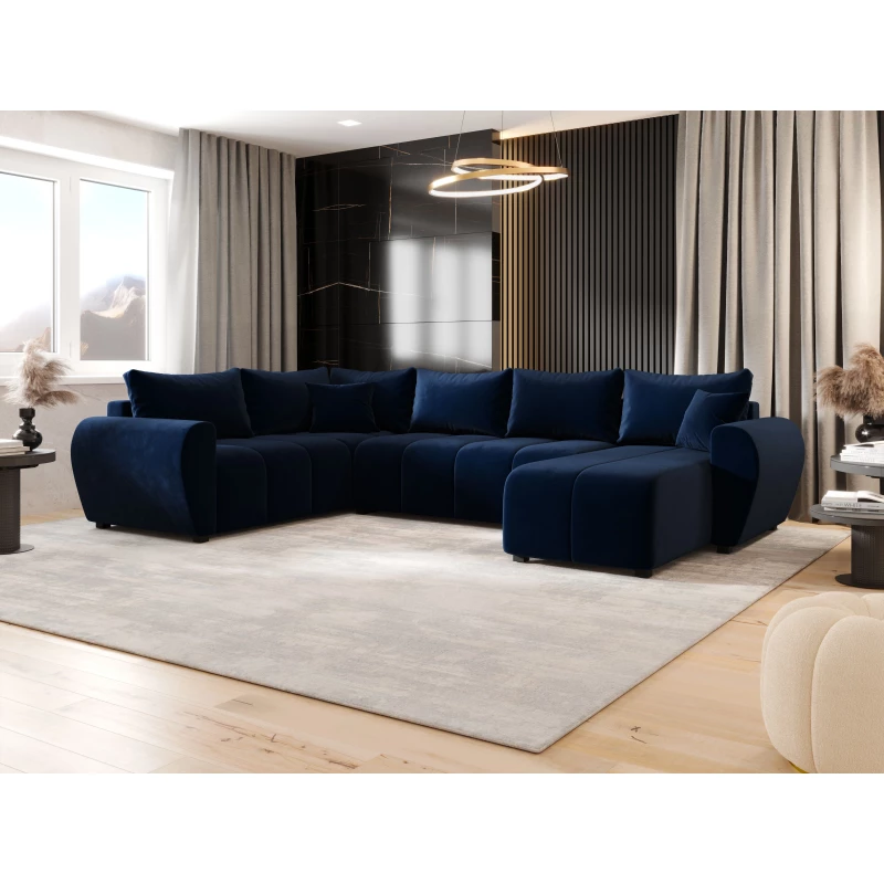 Schlafsofa für U-förmiges Sofa LUKAVA - dunkelblau, linke Ecke