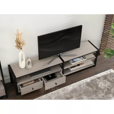 TV-Ständer ROMER – beige/schwarz