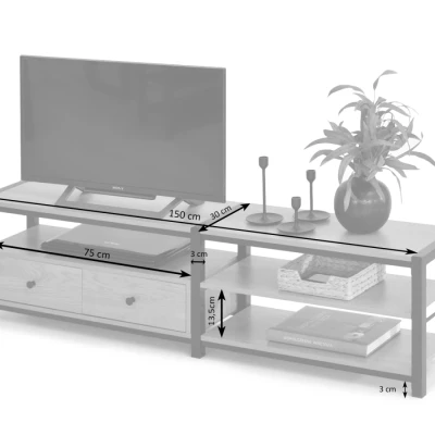 TV-Ständer ROMER – beige/schwarz