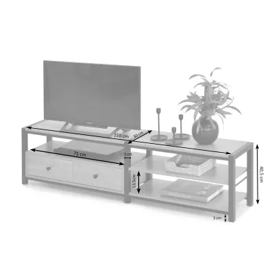 TV-Ständer ROMER – beige/schwarz