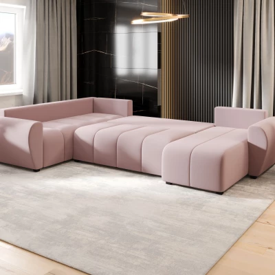 Schlafsofa für U-förmiges Sofa LUKAVA - rosa, linke Ecke