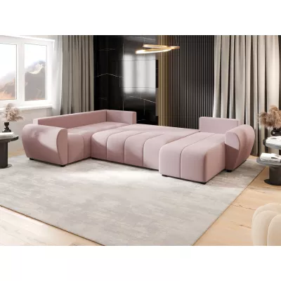 Schlafsofa für U-förmiges Sofa LUKAVA - rosa, linke Ecke