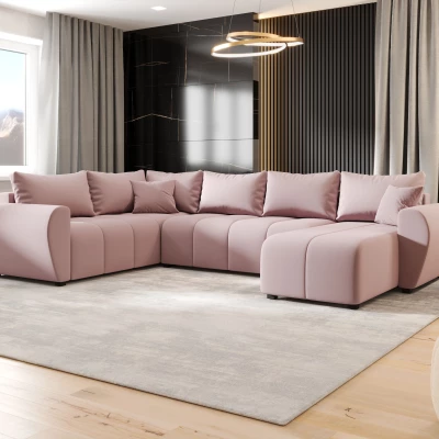 Schlafsofa für U-förmiges Sofa LUKAVA - rosa, linke Ecke