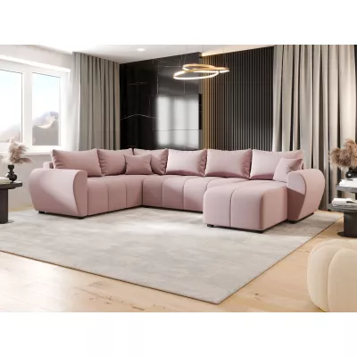 Schlafsofa für U-förmiges Sofa LUKAVA - rosa, linke Ecke