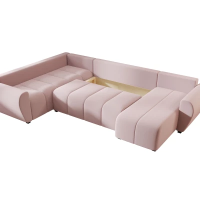 Schlafsofa für U-förmiges Sofa LUKAVA - rosa, linke Ecke