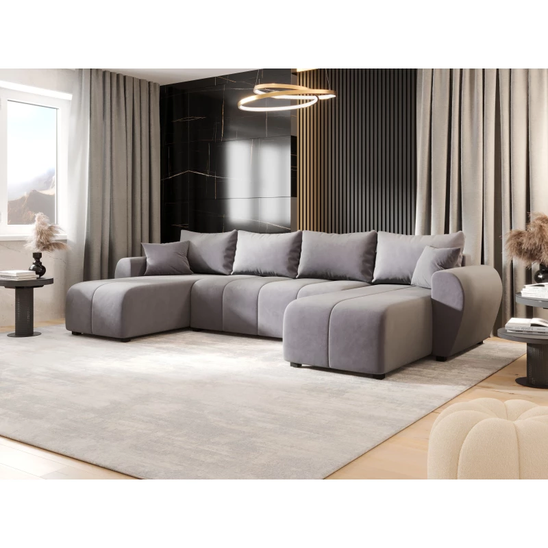U-förmiges Schlafsofa LUKAVA - grau
