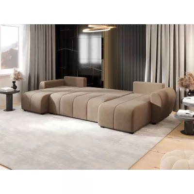 Schlafsofa U-förmig LUKAVA - braun