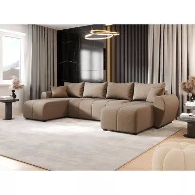 Schlafsofa U-förmig LUKAVA - braun